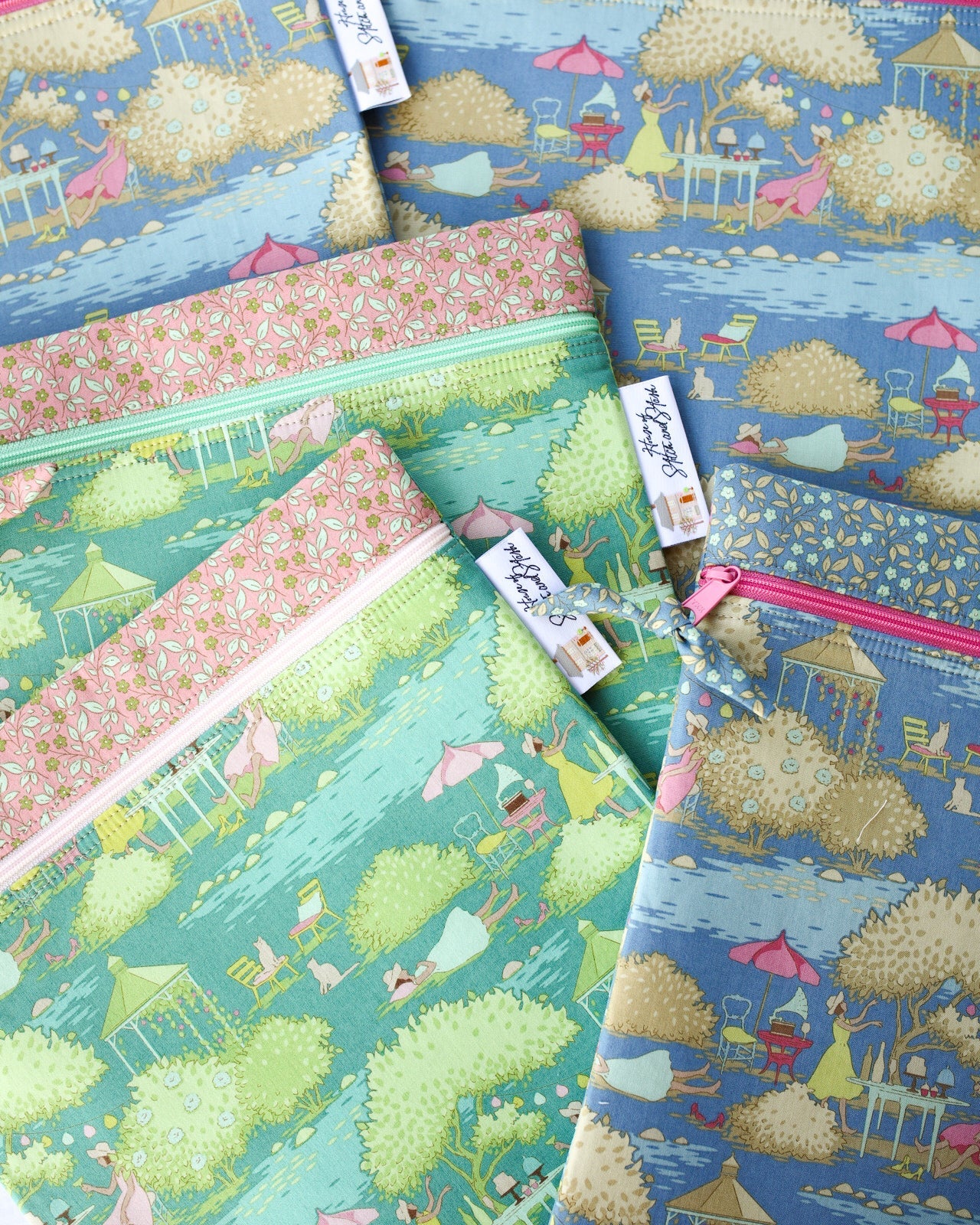 Tilda Sunday Brunch in Blue and Pink Colorway